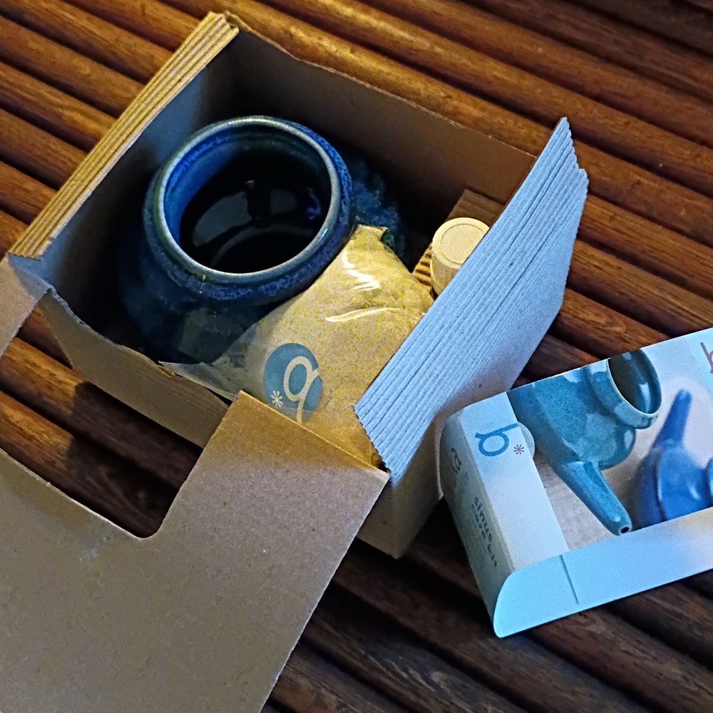 Baraka Neti Pot Kit - Snoring Saline Solution, Handcrafted Blue Ceramic Unit... - Picture 7 of 11